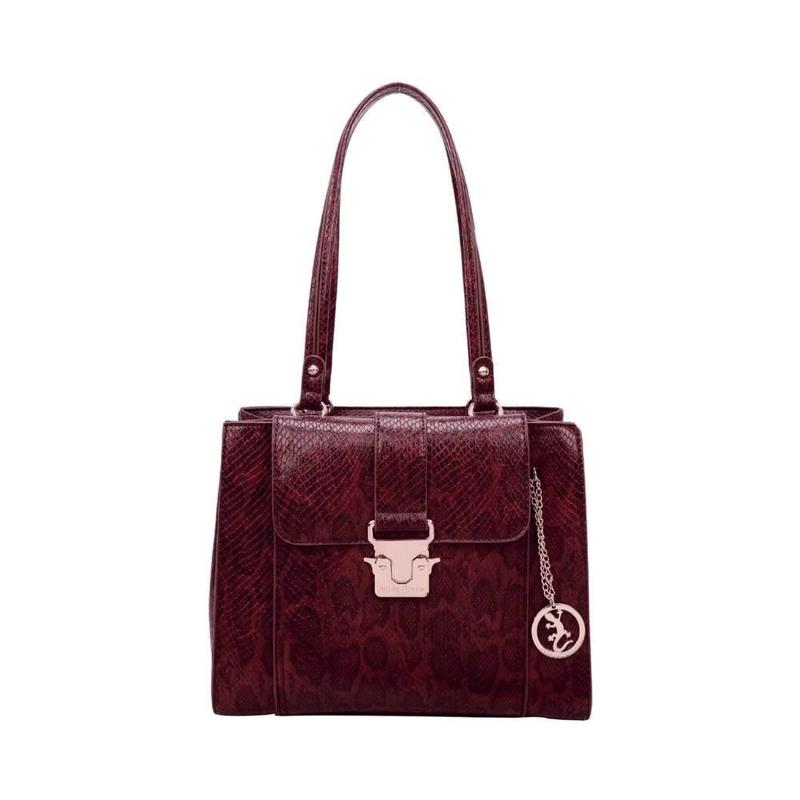 Bolsa Satchel Grande Fellipe Krein Aw23 Python Fk578 - Vinho
